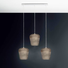 Suspension Gea Luce NUMA BR3 en verre ambré