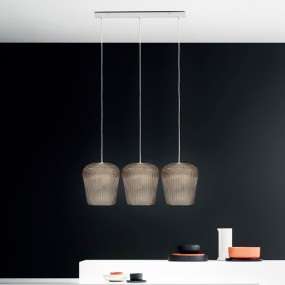 Suspension Gea Luce NUMA BR3 en verre ambré