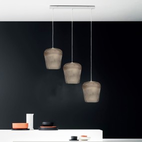 Suspension Gea Luce NUMA BR3 en verre ambré