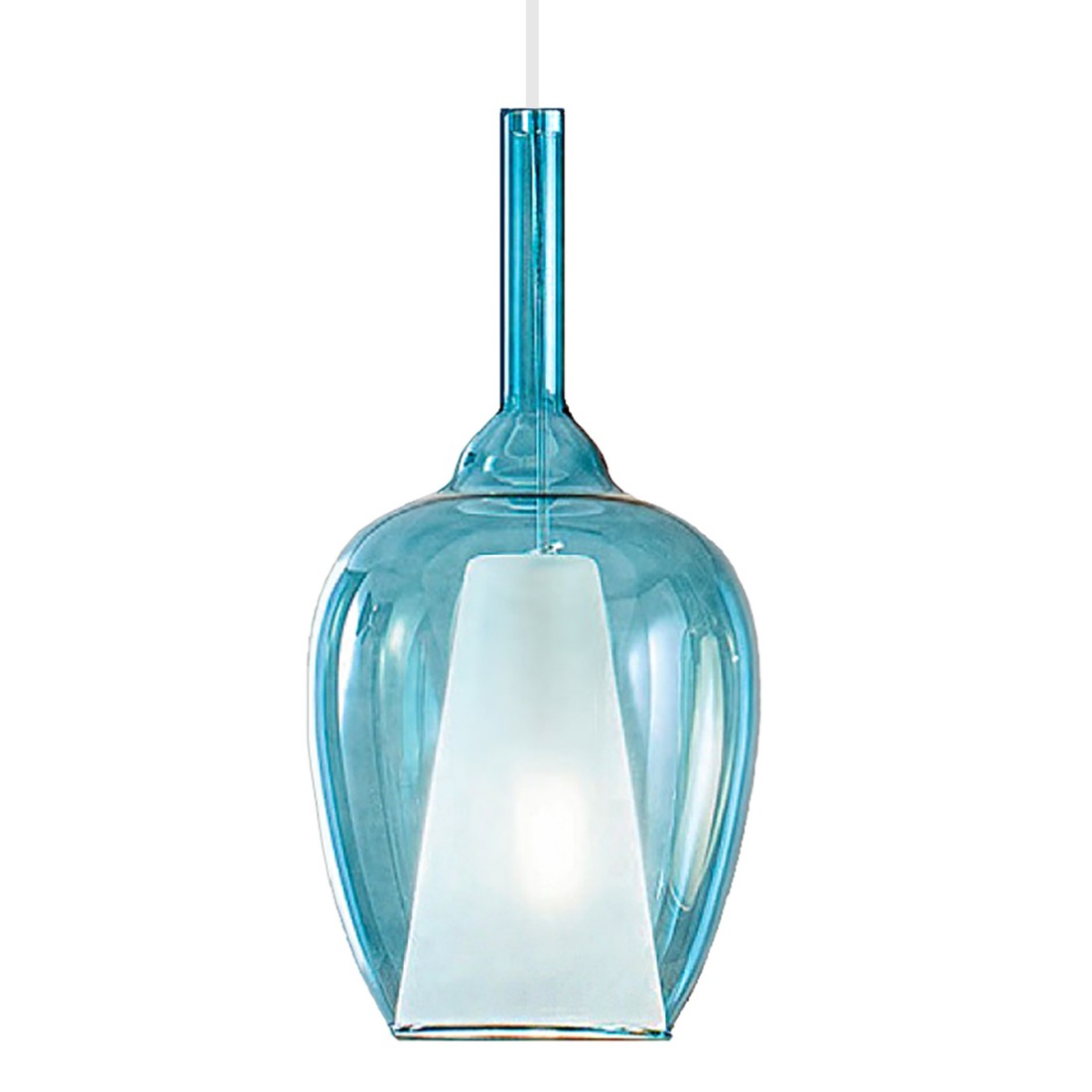 Gea Luce OFELIA S10 lámpara colgante de cristal azul transparente