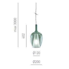 Sospensione vetro verde trasparente Gea Luce OFELIA S10