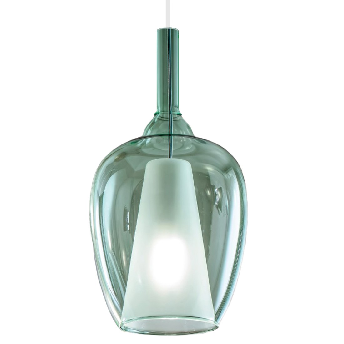 Gea Luce OFELIA S10 lustre en verre vert chromé