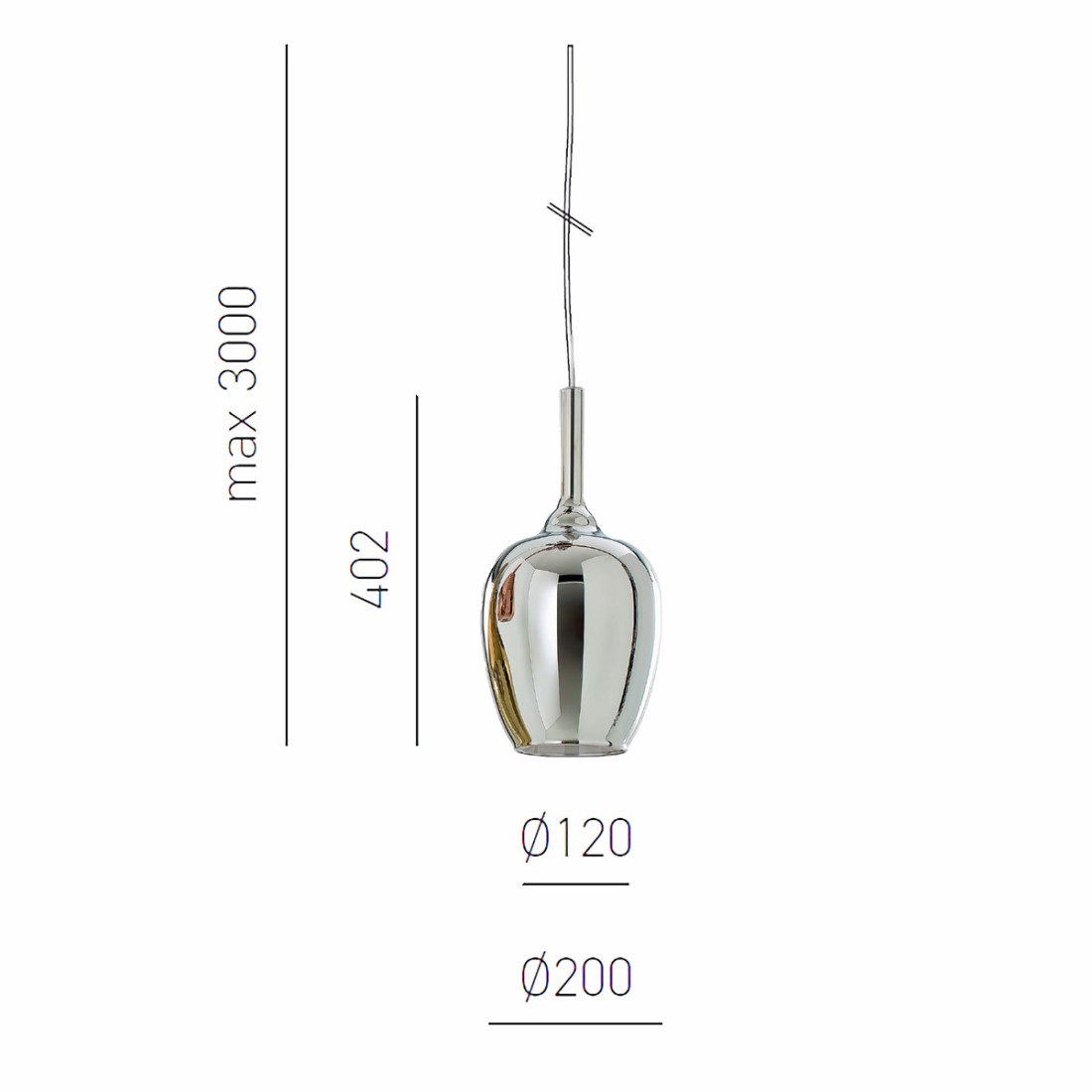 Gea Luce OFELIA S10 Kronleuchter aus chromgrünem Glas