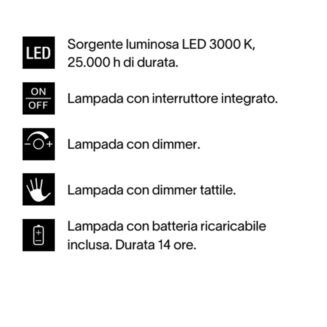 Ideal Lux LOLITA 286716 LED-Akkulampe, schwarz