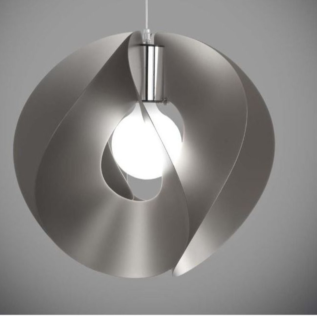 Lustre moderne en plastique blanc avec connexion led E27.