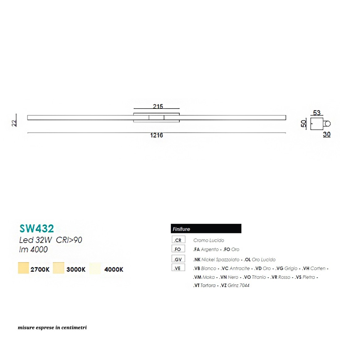 DALI LAMPADA SPECCHIO/QUADRO A LED IN METALLO CROMO OPPURE ORO