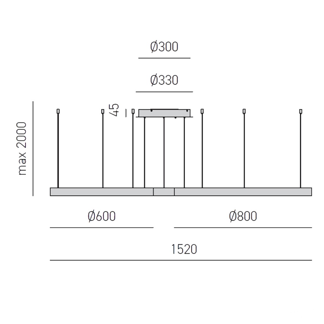 Lampadario led Gea Luce CRISEIDE S3D B