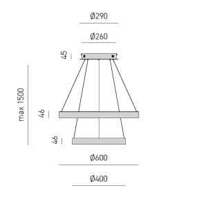 Lampadario led Gea Luce CRISEIDE S2P B