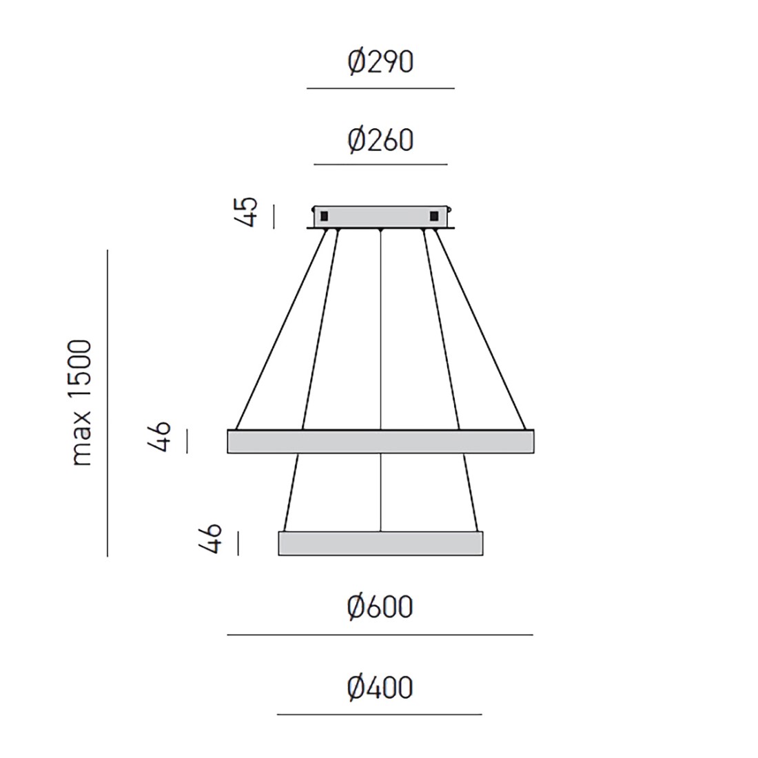 Lampadario led Gea Luce CRISEIDE S2P B