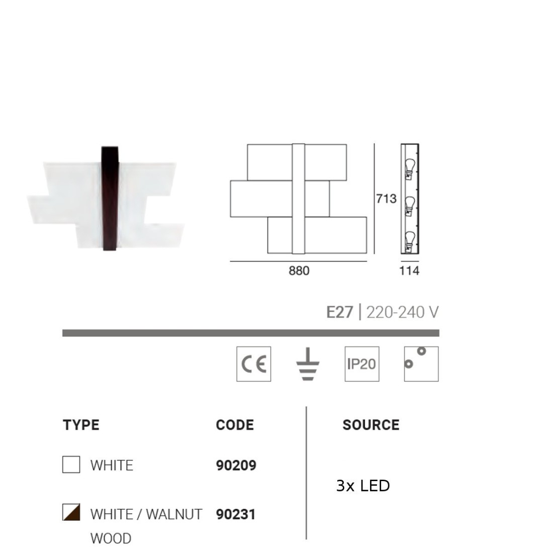 Plafón moderno Linea Light Group TRIAD S 90209 90231 LED