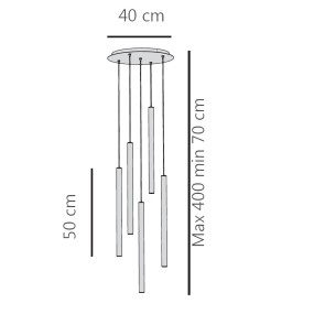 Lampadario moderno led Sikrea Kira S3 4752 5280lm lampada soffitto tubo luminoso