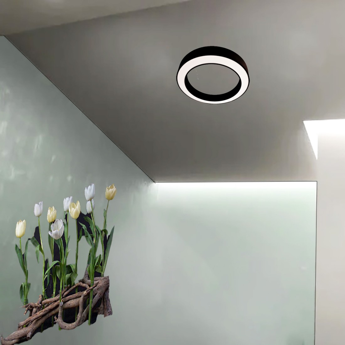 Plafonnier led Gea Luce FLOR PP NOIR