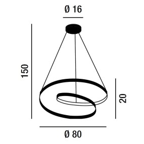 Perenz RITMO 6618 N LC schwarzer LED-Kronleuchter