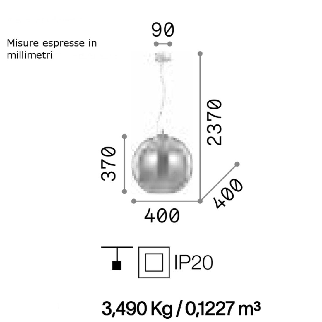 Lampadario moderno Ideal Lux NEMO SP1 D40 250359 E27 LED