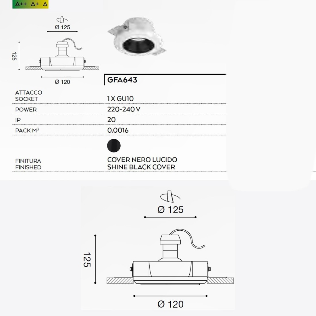 Gea Led Einbaustrahler ASTRA R GFA643 GU10 LED IP20