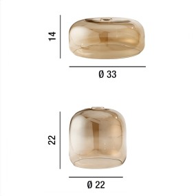 Perenz ANIMA suspension en verre soufflé ambré