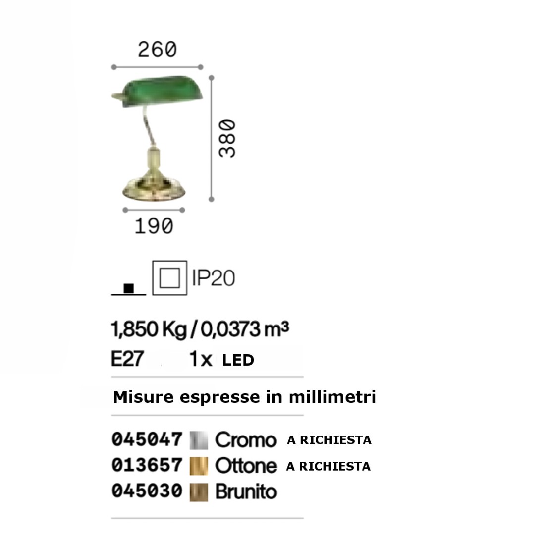 Abat-jour LAWYER TL1 045030 Ideal Lux