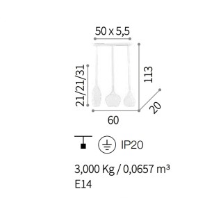 Lampadario moderno Ideal Lux SOFT SP3 111865 E14 LED